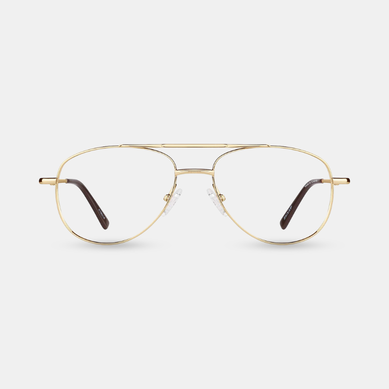 Golden Aviator Round Glasses
